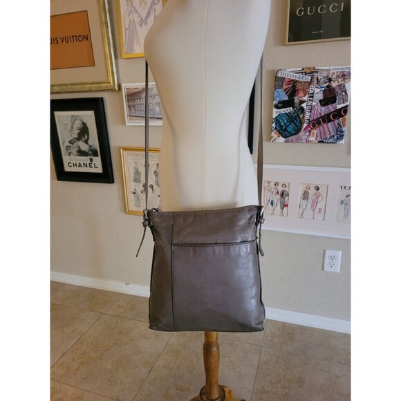 HOBO International CHALKY GREEN GRAY GENUINE LEATHER SHOULDER BAG HANDBAG PURSE - Picture 4 of 7